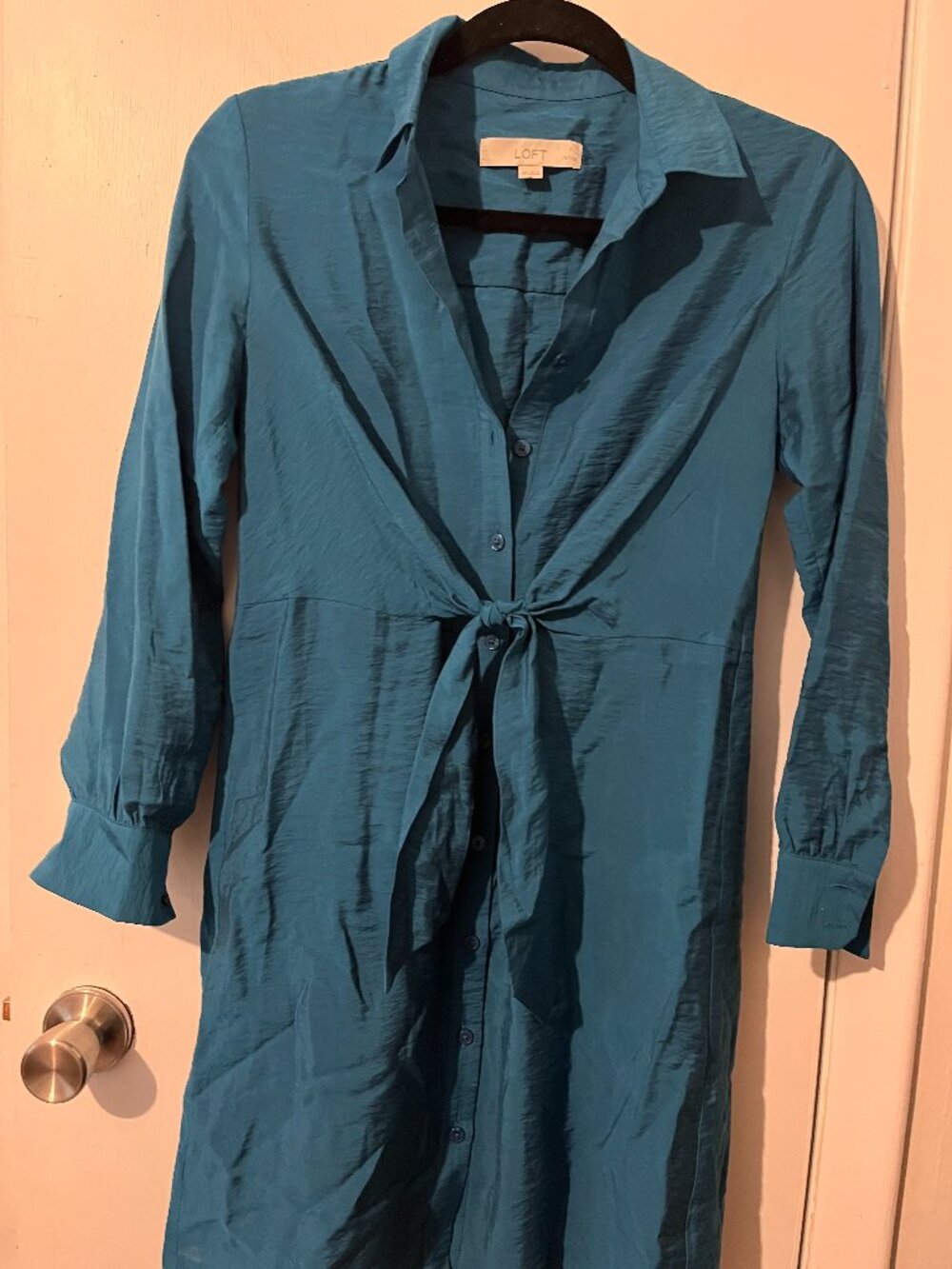 LOFT TEAL LONG SLEEVE DRESS SZ XSP